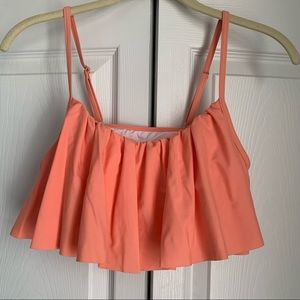 Cupshe Peach Ruffle Top Bikini Swim Top Size Medium